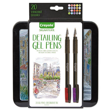 Crayola® Detailing Gel Pen, Stick, Medium 1 Mm, Assorted Ink Colors, Black Barrel, 20-pack freeshipping - TVN Wholesale